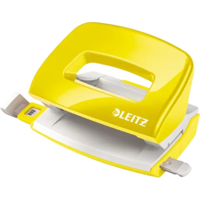 Leitz Locher NeXXt WOW Mini 8 cm 10 Bl. (80 g/m²) mit Anschlagschiene gelb Leitz Locher NeXXt WOW Mini 8 cm 10 Bl. (80 g/m²) mit Anschlagschiene gelb