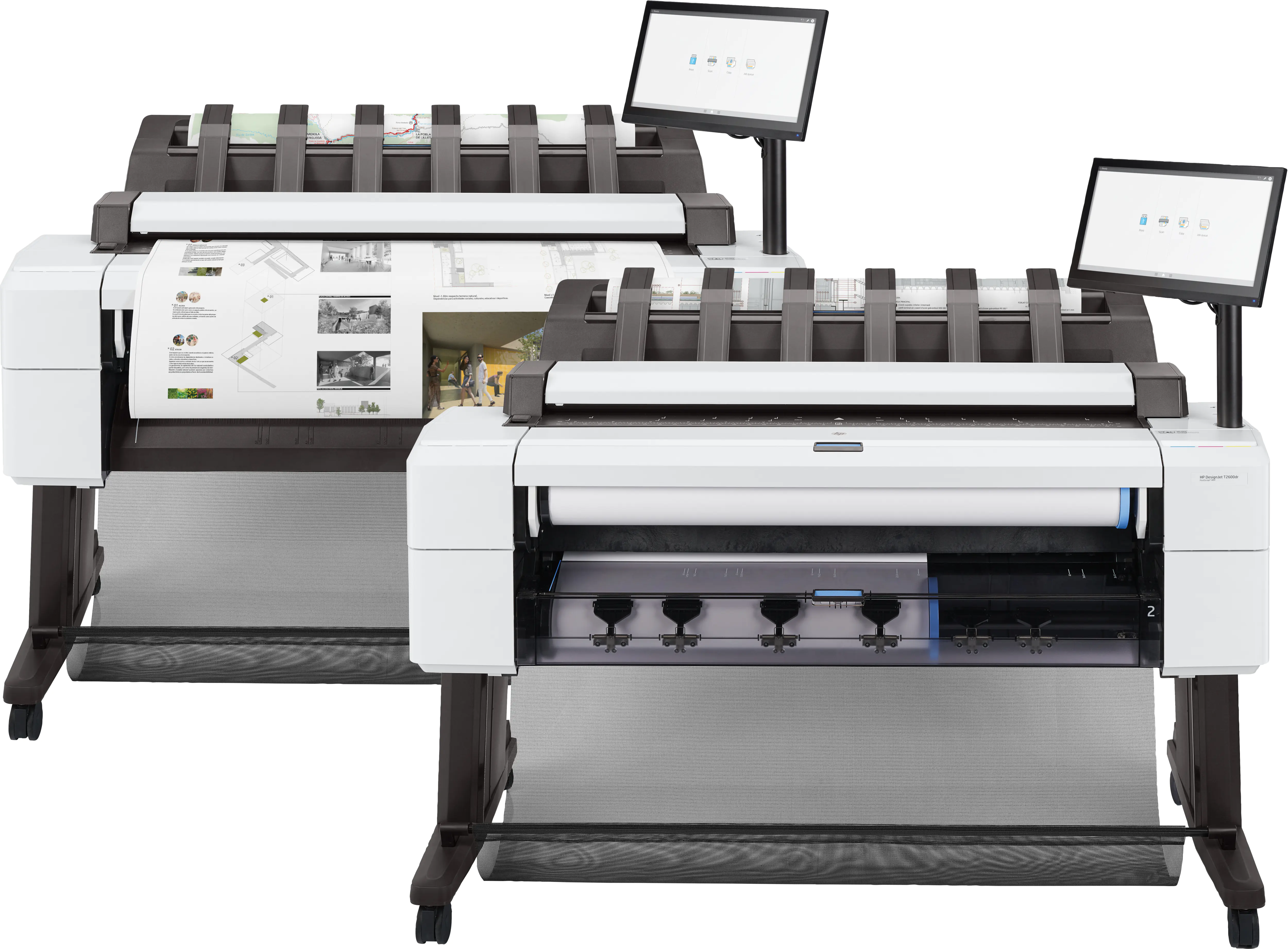 HP DesignJet T2600dr PostScript MFP - 914 mm (36") Multifunktionsdrucker - Farbe - Tintenstrahl - 914 x 8000 mm, 610 x 15000 mm (Original) - Rolle (91,4 cm x 91,4 m), 914 x 1219 mm (Medien) - bis zu 0.32 Min./Seite (Drucken) - 2 Rollen - Gigabit LAN, USB