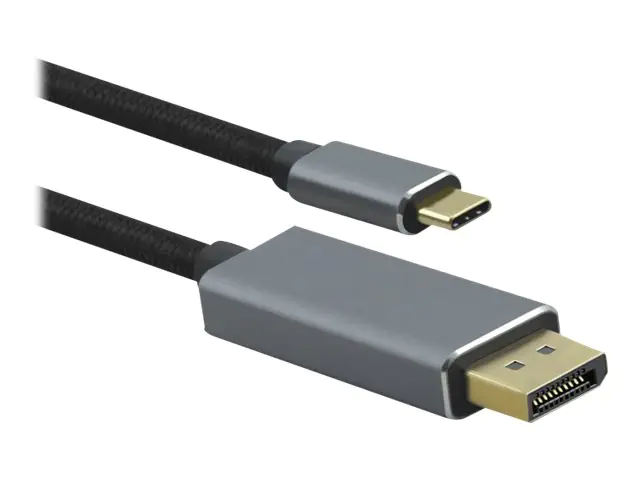 Helos PREMIUM - DisplayPort-Kabel - 24 pin USB-C (M) zu DisplayPort (M) - USB 3.1 / DisplayPort 1.2 - 1.8 m - 4K Unterstützung - Schwarz