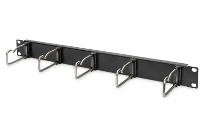 DIGITUS DN-97667 - Kabelmanagementplatte mit Ringen - Rack montierbar - Jet Black, RAL 9005 - 1U - 48.3 cm (19")