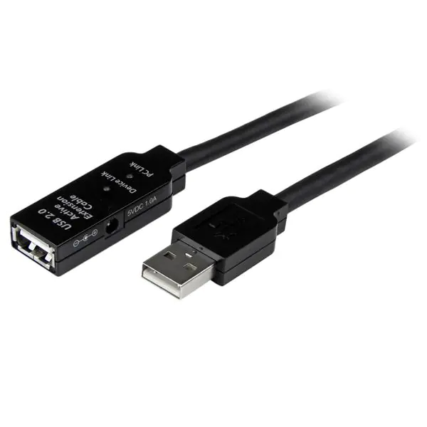 StarTech 10m aktives USB 2.0 Verlängerungskabel - St/Bu - USB Verlängerung / Repeater Kabel - USB-Verlängerungskabel - USB (W) zu USB (M) - USB 2.0 - 10 m - aktiv - Schwarz - für P/N: LTUB1MBK, SVA5H2NEUA, UUSBOTG