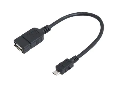 LogiLink - USB-Kabel - USB (W) zu Micro-USB Typ B (M) - USB 2.0 OTG - 20 cm - Schwarz
