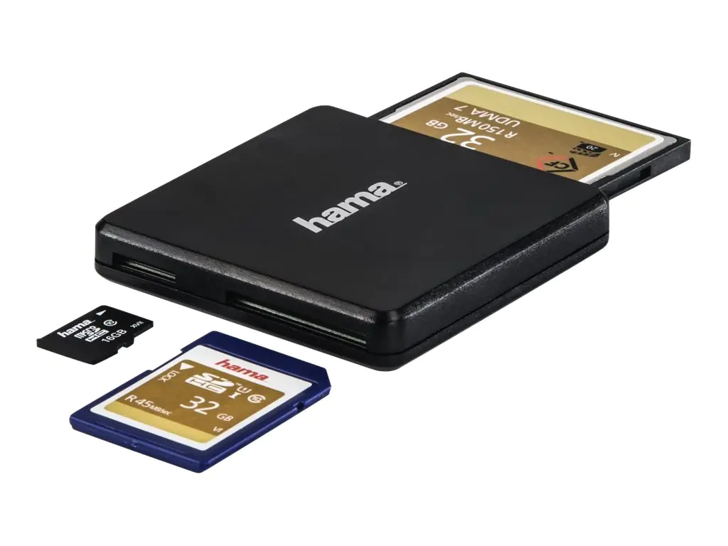 Hama USB 3.0 Multi-Card Reader - Kartenleser (CF I, SD, microSD, MMCplus, SDHC, microSDHC, SDXC, microSDXC) 00124022