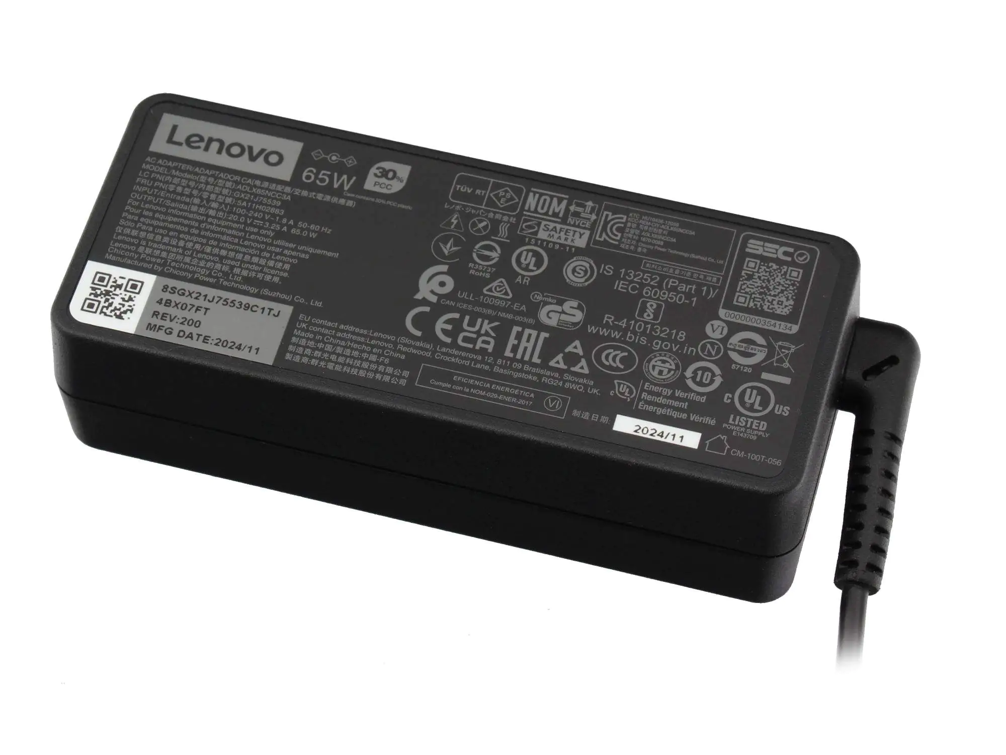 Lenovo Netzteil 5A10J40449 Notebook-Netzteil 3.25 A - PC-/Server Netzteil - 65 W
