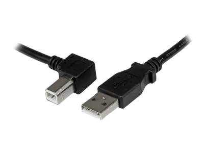 StarTech 3m USB 2.0 A auf B Kabel links gewinkelt - St/St - USB Druckerkabel - USB-Kabel - USB Typ B (M) zu USB (M) - USB 2.0 - 3 m - links-gewinkelter Stecker - Schwarz - für P/N: ICUSB232D