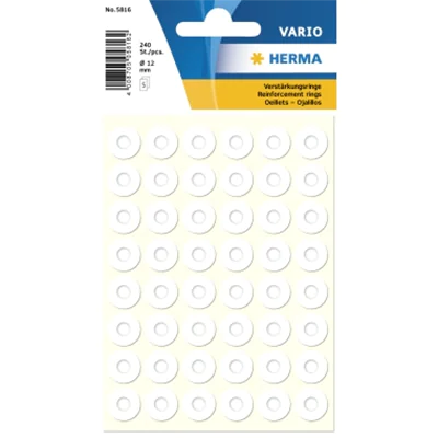HERMA Verstärkungsringe 5816 12mm sk weiß 240 St./Pack. HERMA Verstärkungsringe 5816 12mm sk weiß 240 St./Pack.