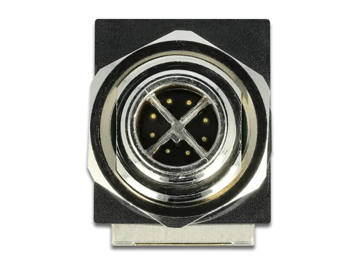 Delock - Netzwerkadapter - 8-polig M12 (M) zu RJ-45 (W) - CAT 6a - Schwarz