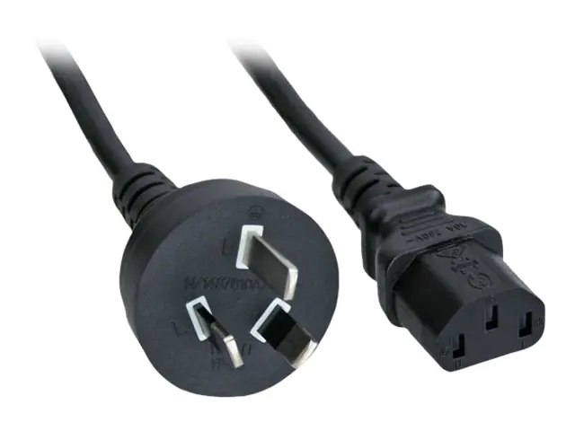InLine - Stromkabel - AS/NZS 3112 (M) bis IEC 60320 C13 - 5 m - Schwarz - Argentinien, Australien