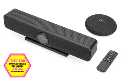 Digitus 4K All-in-One Video Bar Pro - Videokonferenzsystem (Mikrofon, Videoleiste) - Schwarz/Grau