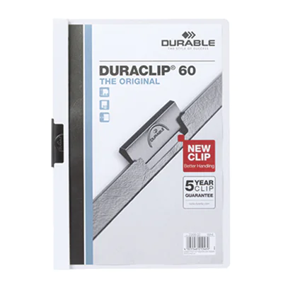 DURABLE Klemmmappe DURACLIP 60 220902 DIN A4 Hartfolie weiß DURABLE Klemmmappe DURACLIP 60 220902 DIN A4 Hartfolie weiß