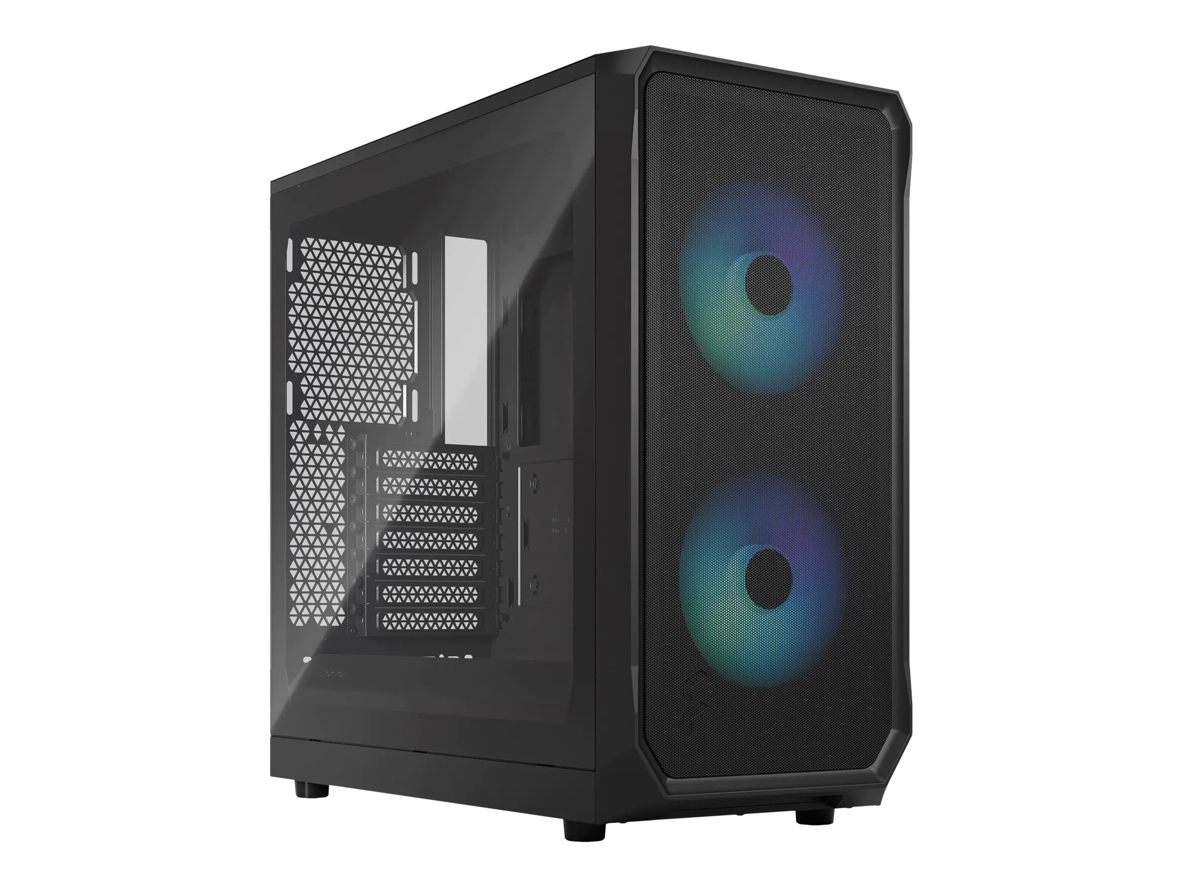 Fractal Design Focus 2 RGB - Tower - ATX - Seitenteil mit Fenster (gehärtetes Glas) - keine Spannungsversorgung (ATX) - Schwarz TG mit klarer Farbe - USB/Audio