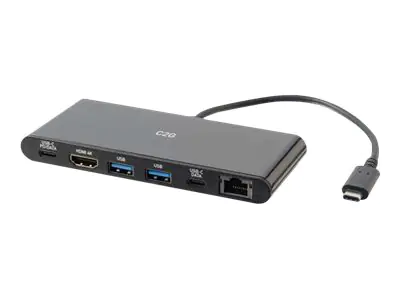 C2G USB-C Docking Station with 4K HDMI, Ethernet, USB and Power Delivery - Dockingstation - USB-C / Thunderbolt 3 - HDMI - 1GbE