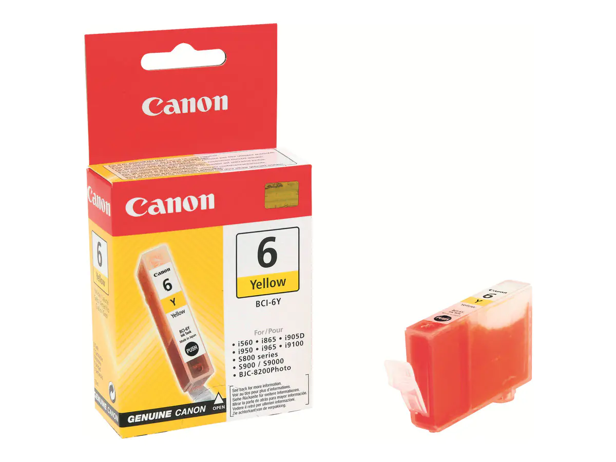 Canon BCI-6Y - Gelb - Original - Tintenbehälter - für i96X, 990, 99XX; PIXMA IP3000, IP4000, iP5000, iP6000, iP8500, MP750, MP760, MP780; S830
