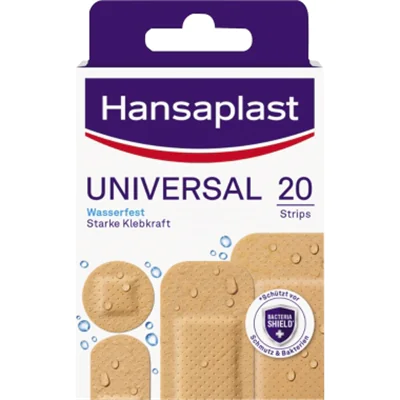 Hansaplast Pflasterstrip UNIVERSAL 1009266 4Größen 20 St./Pack. Hansaplast Pflasterstrip UNIVERSAL 1009266 4Größen 20 St./Pack.