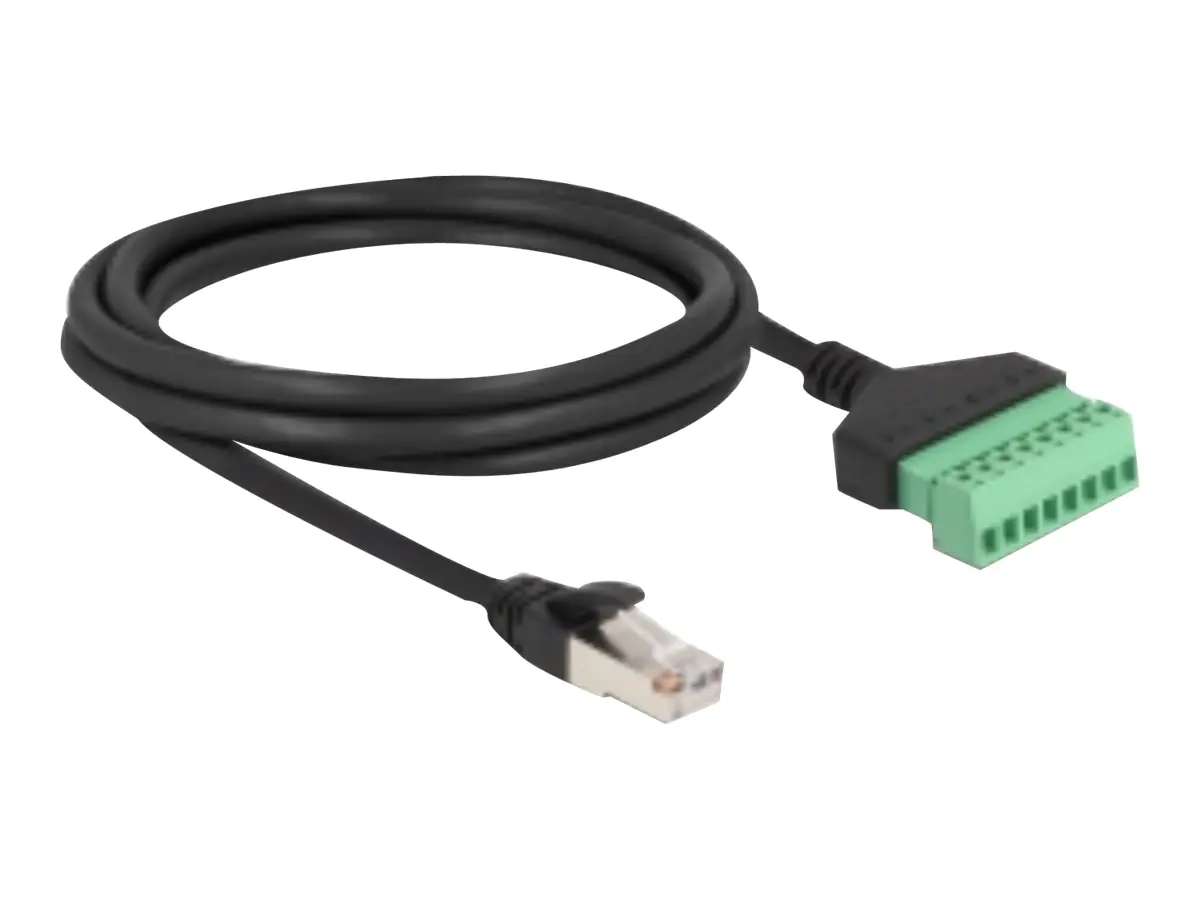 Delock - Netzwerkkabel - 8-polige Anschlussleiste (W) zu RJ-45 (M) - 2 m - UTP - CAT 6 - Schwarz