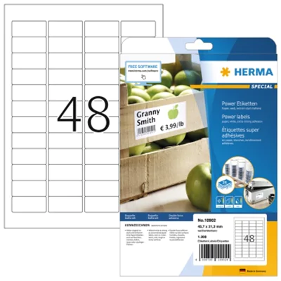 HERMA Etikett Special 10902 45,7x21,2mm weiß 1.200 St./Pack. HERMA Etikett Special 10902 45,7x21,2mm weiß 1.200 St./Pack.