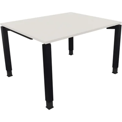 Schreibtisch Vierfuß Quadratrohr B1200xT1000xH680-820 an/Weiß