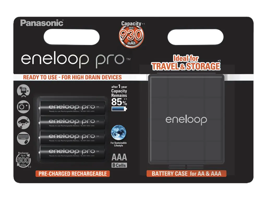 Panasonic eneloop pro BK-4HCDEC4BE - Batterie 4 x AAA - NiMH - (wiederaufladbar) - 930 mAh