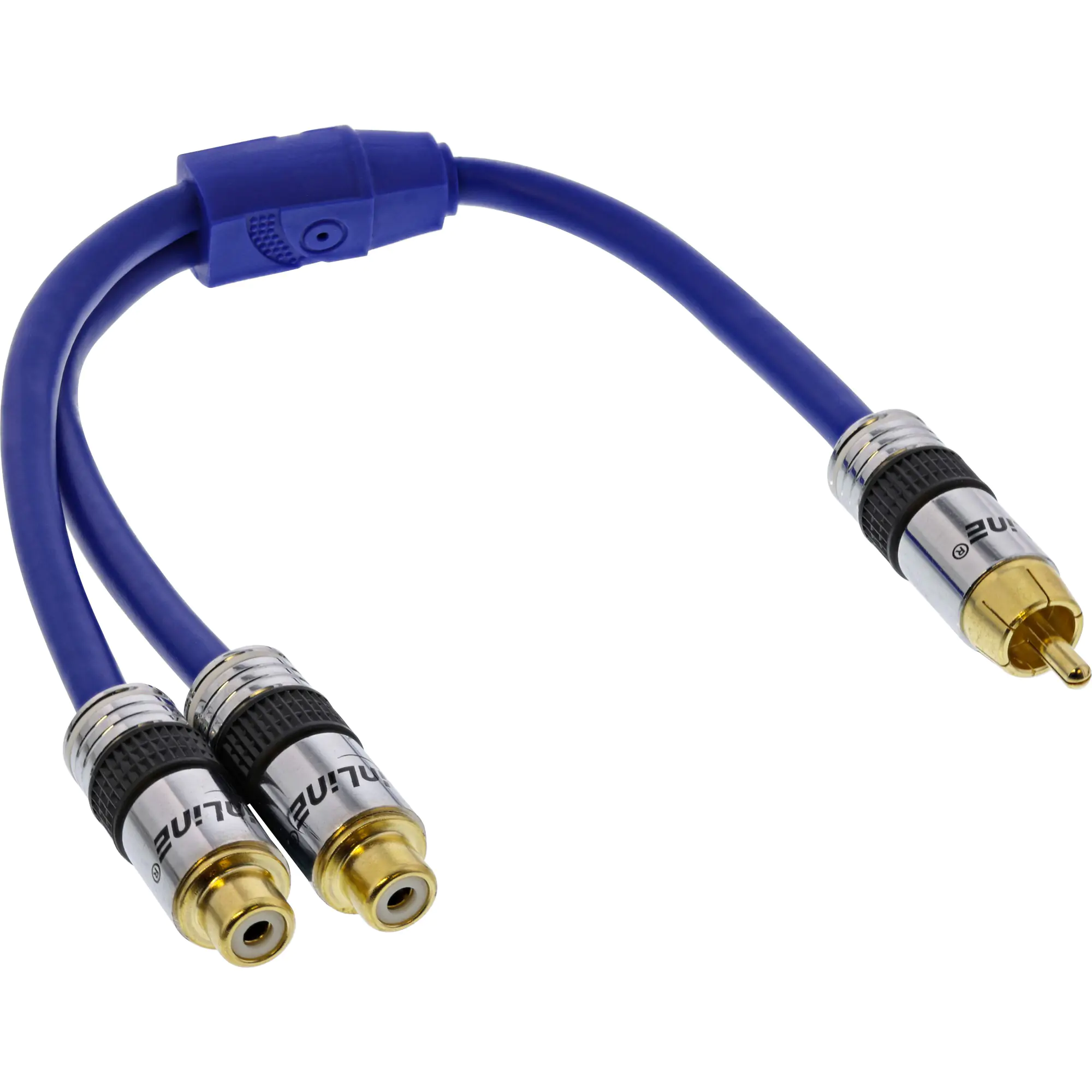 InLine Premium - Audio-Splitter - RCA x 2 weiblich zu RCA männlich - 25 cm - Blau