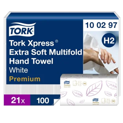 Tork Papierhandtuch Premium 100297 21x34cm 2lagig weiß 2.100 Bl./Pack. Tork Papierhandtuch Premium 100297 21x34cm 2lagig weiß 2.100 Bl./Pack.