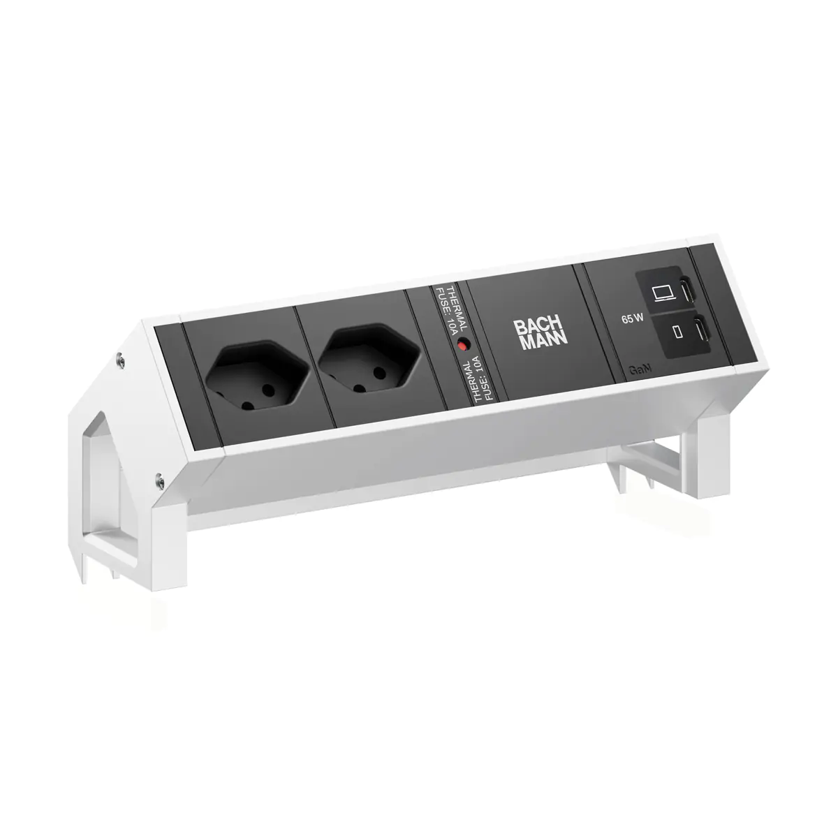 Bachmann DESK2 2xCH 90° 1xUSB C/C 65W INOX - Zubehör Stromversorgung BM0023887