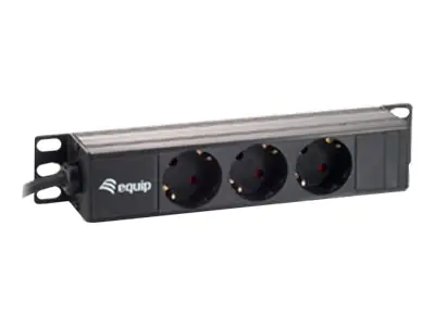 Equip pro - Stromverteilungseinheit (Rack - einbaufähig) - Wechselstrom 250 V - 3500 Watt - Eingabe, Eingang Stromversorgung - Ausgangsanschlüsse: 3 - 1U - 25.4 cm (10") 333302