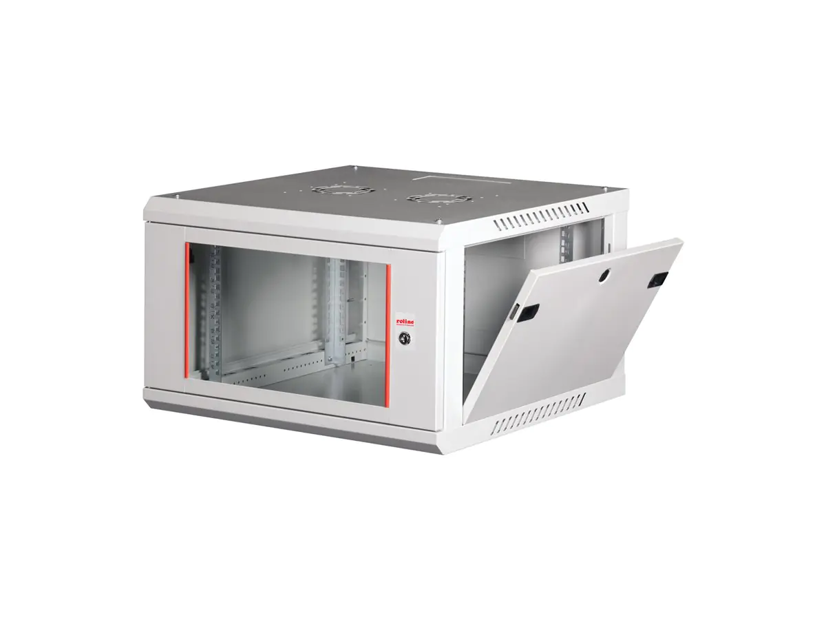 Roline Basic Plus - Gehäuse Netzwerkschrank - 600x600 BxT - geeignet für Wandmontage - RAL 7035, Hellgrau - 6U - 48.3 cm (19")