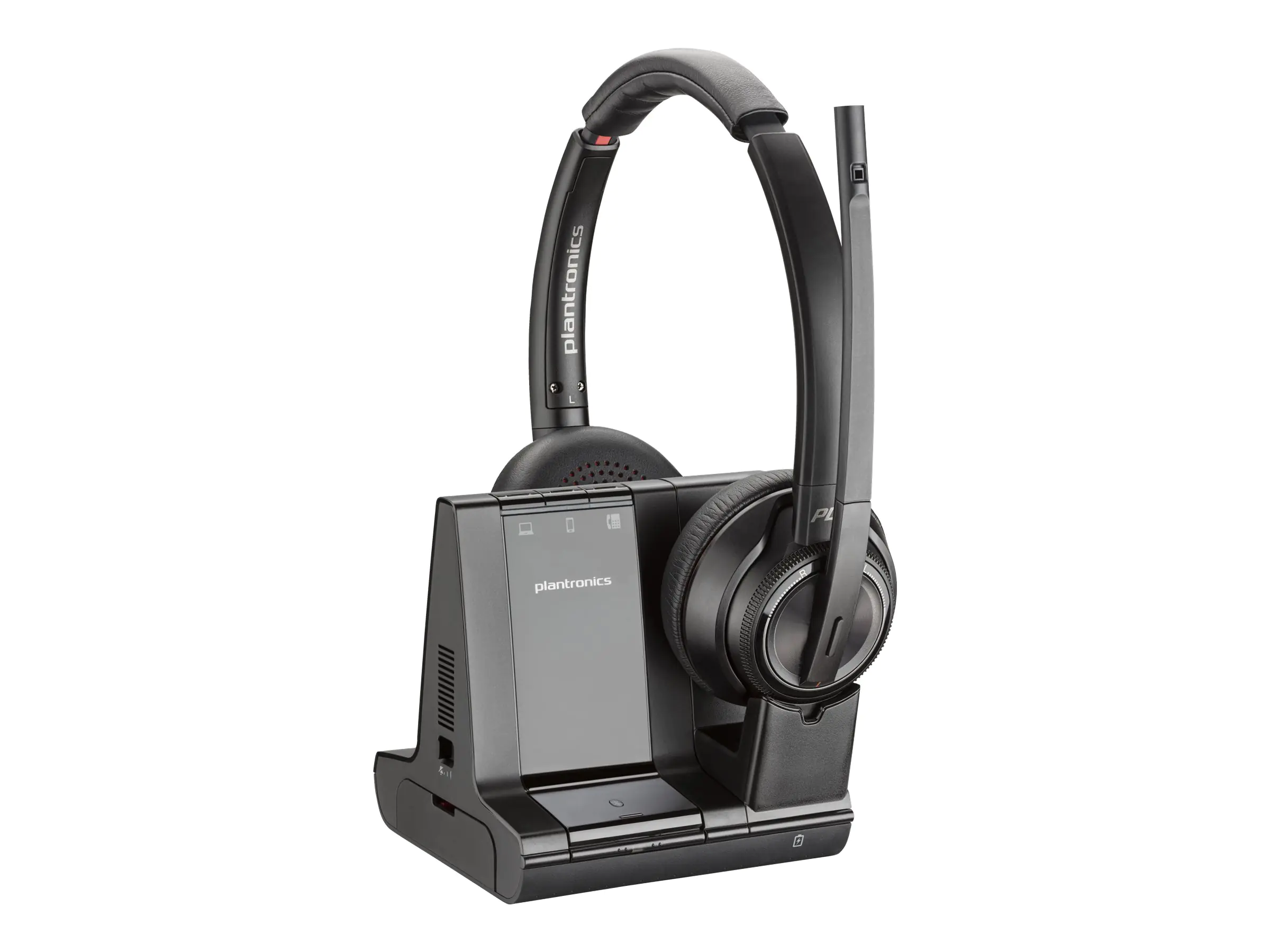 Poly Savi 8220-M Office - Savi 8200 series - Headset - On-Ear - DECT / Bluetooth - kabellos - aktive Rauschunterdrückung - Schwarz - Zertifiziert für Microsoft Teams