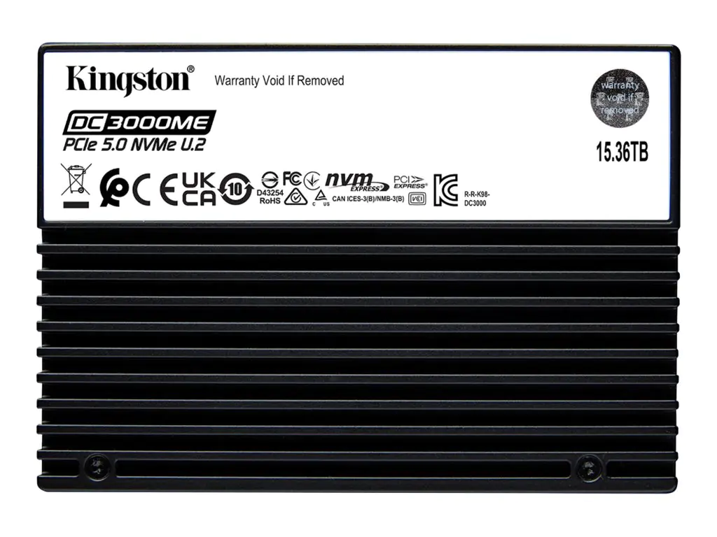 Kingston DC3000ME - SSD - Enterprise - verschlüsselt - 15.36 TB - intern - 2.5" (6.4 cm) - U.2 PCIe 5.0 x4 (NVMe) - 256-Bit-AES - TCG Opal Encryption 2.0