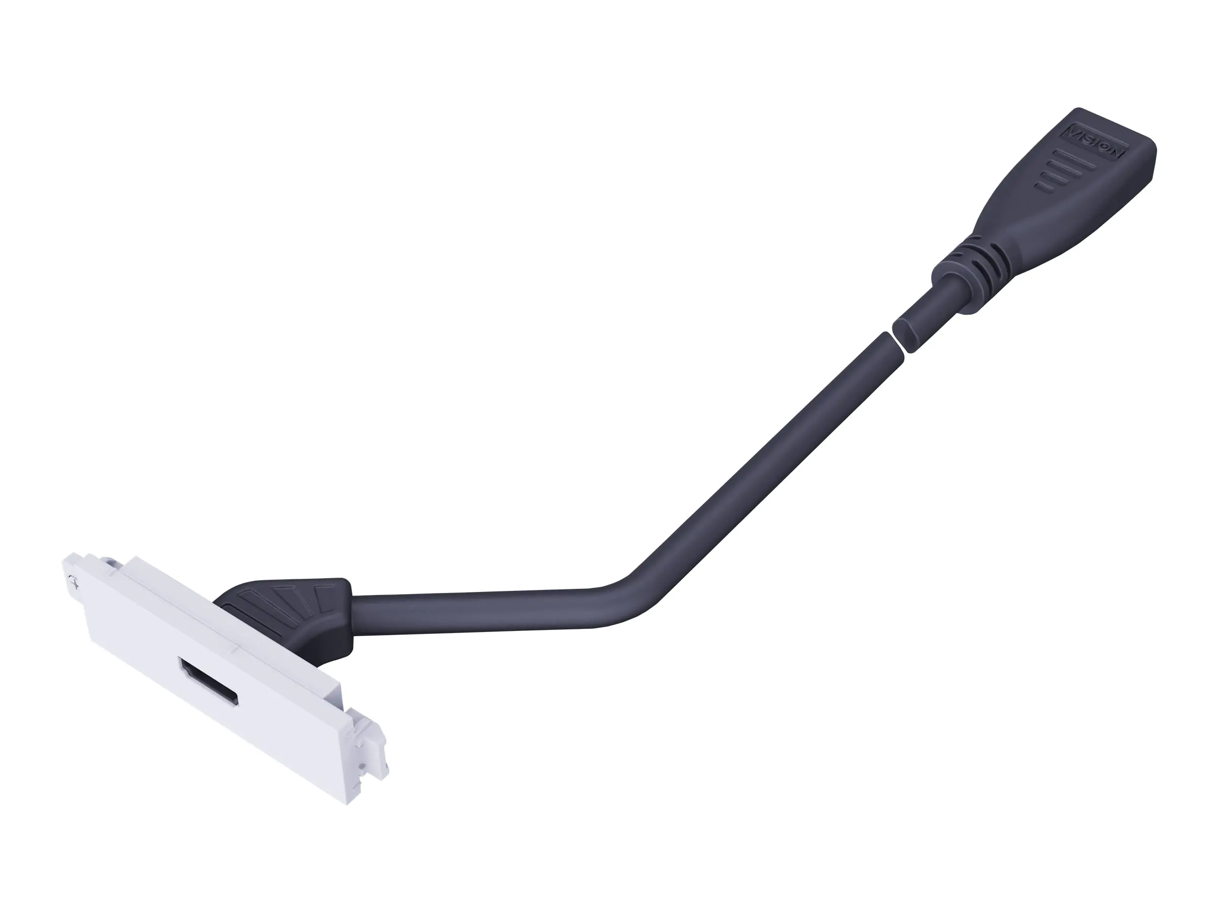 VISION TechConnect 3 Active Booster Module - Modulares Faceplate-Kit mit Snap-ins und Kabeln - HDMI - weiß