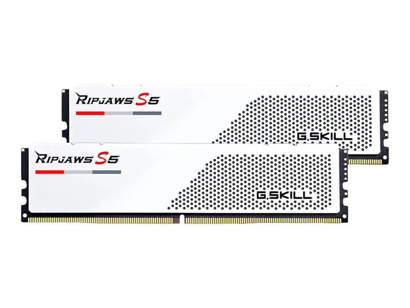 G.Skill Ripjaws S5 - DDR5 - Kit - 32 GB: 2 x 16 GB - DIMM 288-PIN Low Profile - 5600 MHz / PC5-44800 - CL28 - 1.35 V - ungepuffert - non-ECC - Mattes Weiß