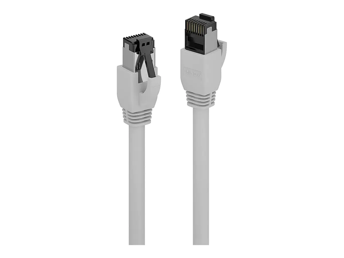 Lindy - Patch-Kabel - RJ-45 (M) zu RJ-45 (M) - 1.5 m - 7.5 mm - S/FTP, PiMF - CAT 8.1 - halogenfrei, ohne Haken - Grau