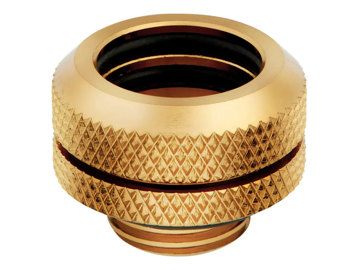 CORSAIR Hydro X Series XF Hardline 14mm OD Fitting - Flüssigkühlsystemarmatur - Gold (Packung mit 4)