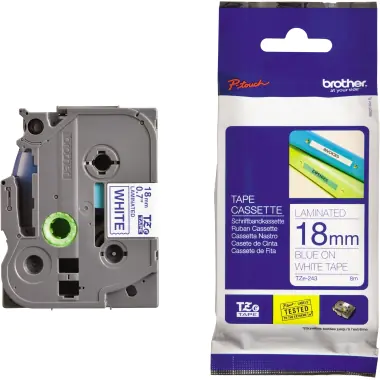 Brother TZe-243 - Selbstklebend - blau auf weiß - Rolle (1,8 cm x 8 m) 1 Kassette(n) laminiertes Band - für Brother P-Touch Cube Plus PT-P710BT, PT-P710BTH ; Brother P-Touch EDGE PT-P750WVP and P-Touch. Brother TZe-243 - Selbstklebend - blau auf weiß - Rolle (1,8 cm x 8 m) 1 Kassette(n) laminiertes Band - für Brother P-Touch Cube Plus PT-P710BT, PT-P710BTH ; Brother P-Touch EDGE PT-P750WVP and P-Touch.