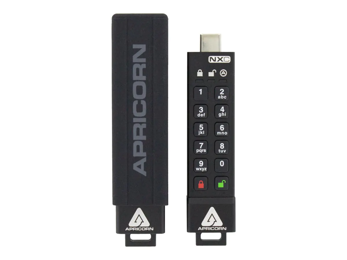 Apricorn Aegis Secure Key 3NXC - USB-Flash-Laufwerk - verschlüsselt - 64 GB - USB-C 3.2 Gen 1 - FIPS 140-2 Level 3 - TAA-konform
