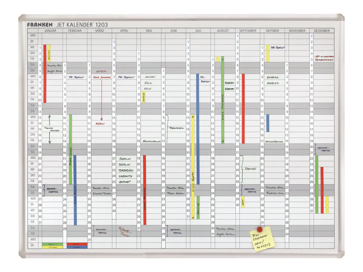 Franken Jahresplaner JetKalender JK1203 120x90cm 12Monate weiß