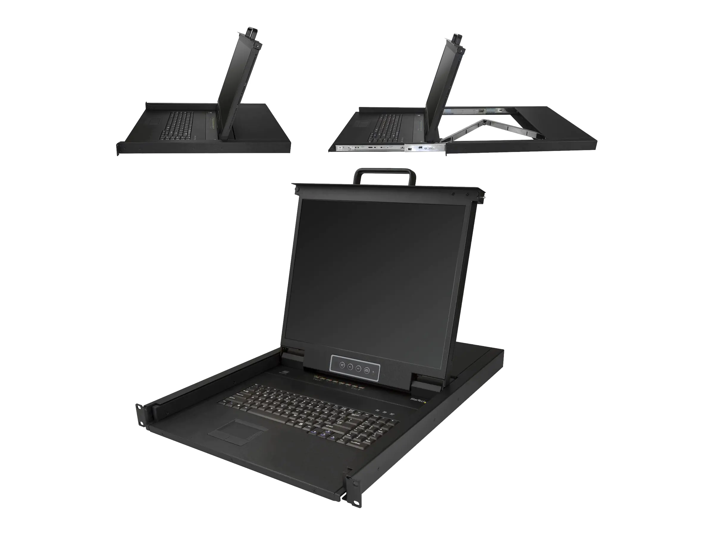 StarTech 8 Port Rackmontage KVM Konsole für Server Rack - VGA KVM - 19in - 1HE - KVM-Konsole mit KVM-Switch - 8 Anschlüsse - PS/2, USB - US - 48.3 cm (19") - Rack - einbaufähig - 1280 x 1024 - 250 cd/m² - 1000:1 - VGA - Schwarz - 1U