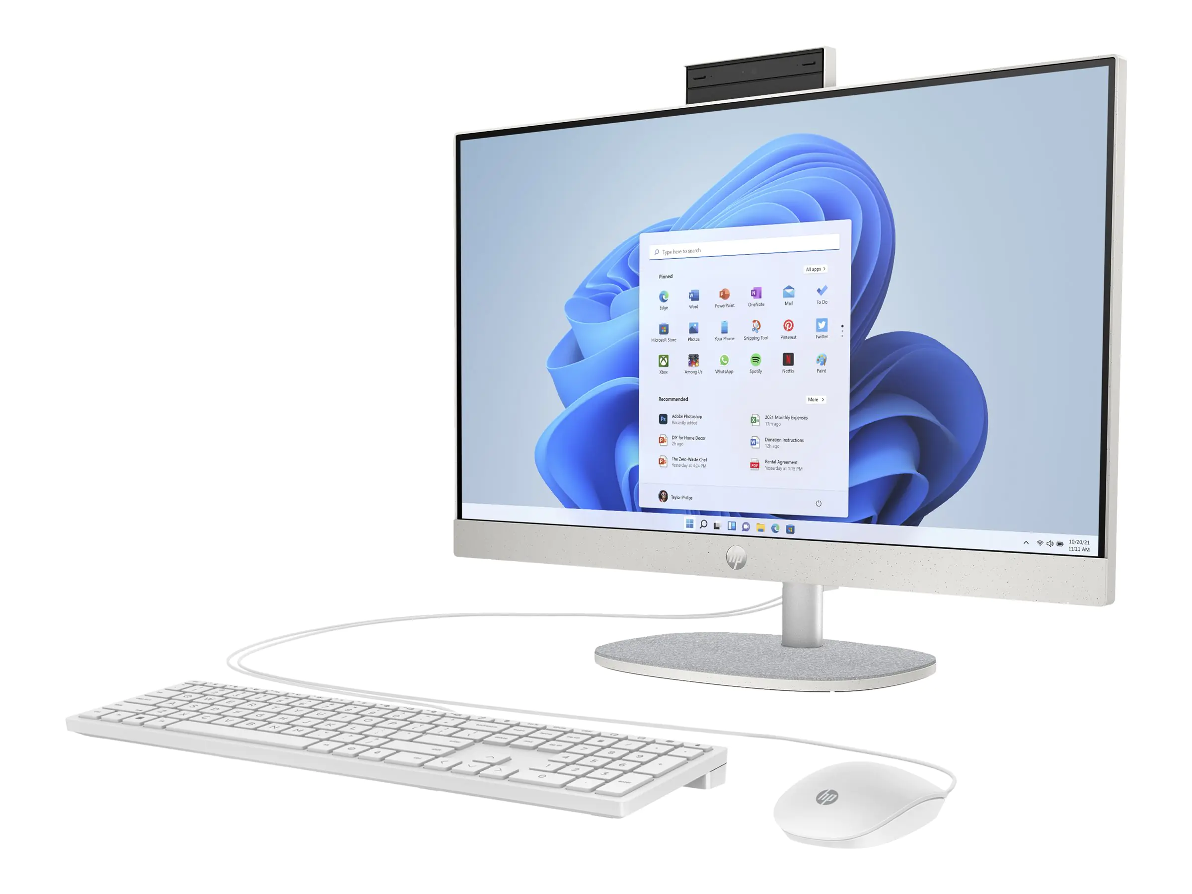 HP 24-cr0006ng - All-in-One (Komplettlösung) - Ryzen 5 7520U / 2.8 GHz - RAM 16 GB - SSD 512 GB - NVMe - Radeon 610M - 1GbE, Wi-Fi 6, Bluetooth 5.3 - WLAN: 802.11a/b/g/n/ac/ax, Bluetooth 5.3 - Win 11 Home - Monitor: LED 60.5 cm (23.8") 1920 x 1080 (F