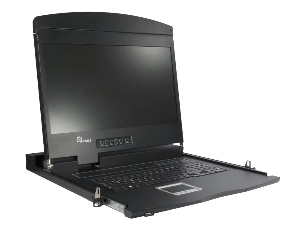 Argus AS-9108 ULS - KVM-Konsole mit KVM-Switch - 8 Anschlüsse - PS/2, USB - QWERTZ - 48.3 cm (19") - Rack - einbaufähig - 1920 x 1080 Full HD (1080p) @ 75 Hz - 300 lm - 1000:1 - VGA
