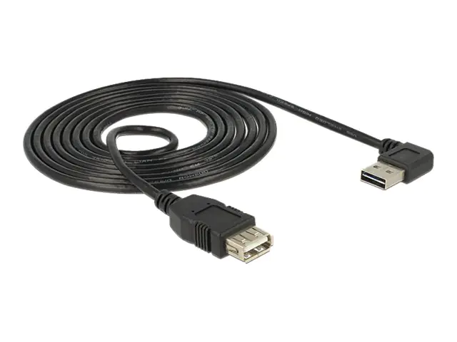 Delock EASY-USB - USB-Verlängerungskabel - USB (W) zu USB (M) - USB 2.0 - 1 m - 90° Stecker - Schwarz