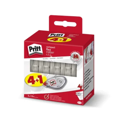 Pritt Korrekturroller Compact Flex 4,2 mm x 10 m (B x L) keine seitliche Anwendung 5 St./Pack. Pritt Korrekturroller Compact Flex 4,2 mm x 10 m (B x L) keine seitliche Anwendung 5 St./Pack.