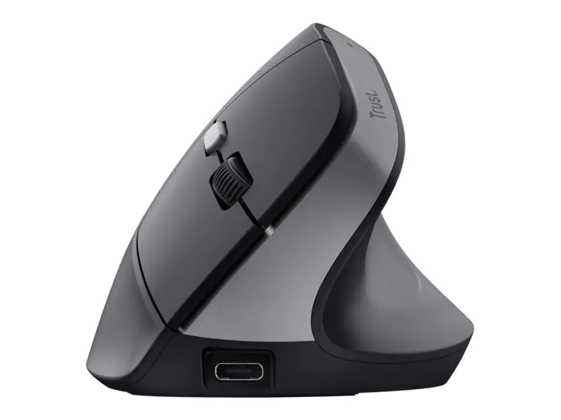 Trust Bayo+ - Vertikale Maus - ergonomisch - Für Rechtshänder - optisch - 6 Tasten - kabellos - 2.4 GHz - kabelloser Empfänger (USB) 25146