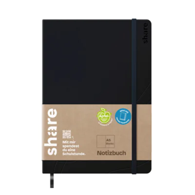 share Notizbuch DIN A5 blanko schwarz 96 Bl. share Notizbuch DIN A5 blanko schwarz 96 Bl.