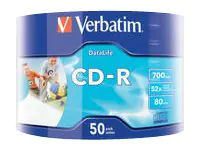 Verbatim DataLife - 50 x CD-R - 700 MB (80 Min) 52x - bedruckbare Oberfläche - Spindel