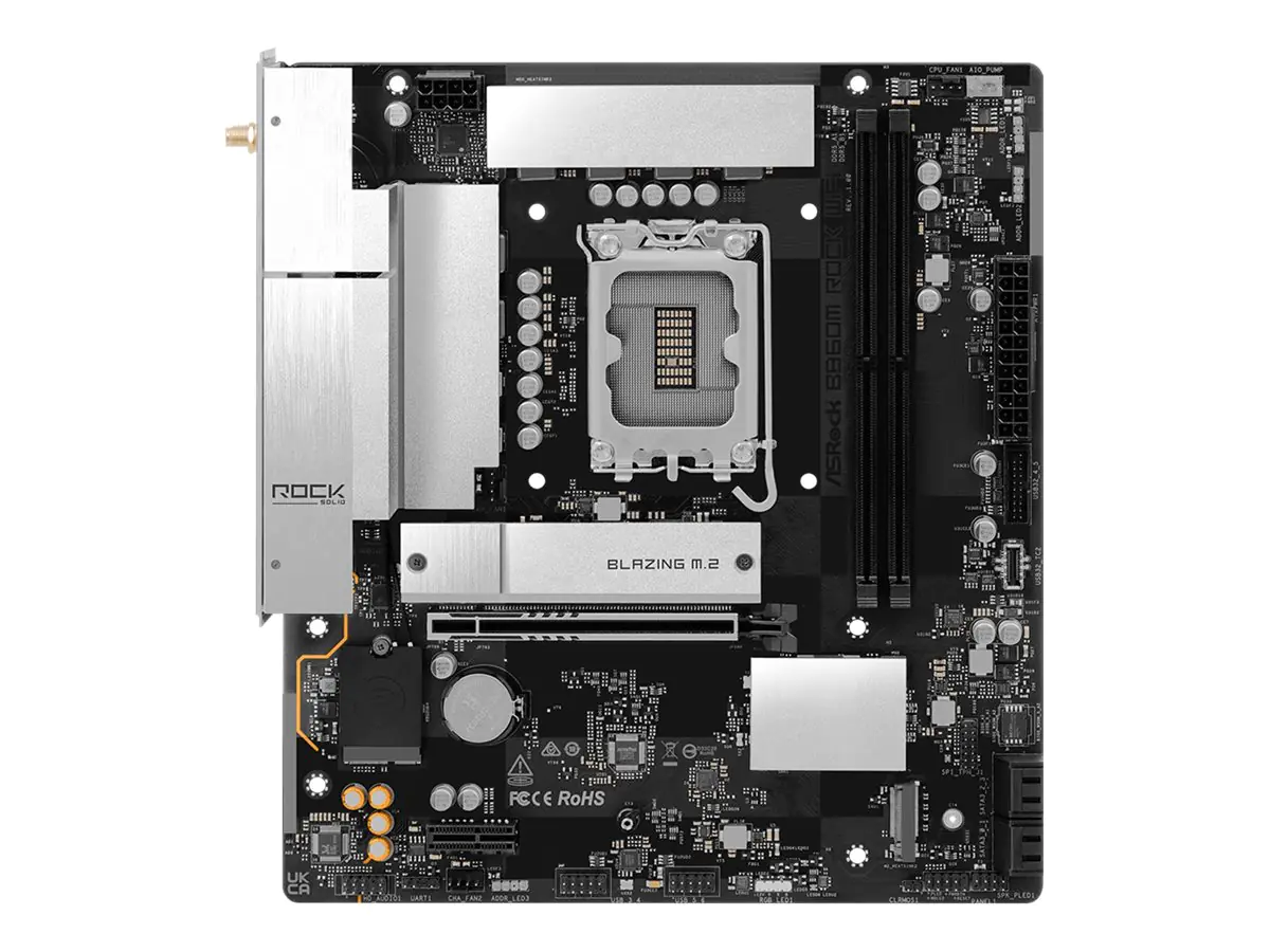 ASRock B860M Rock WiFi - Motherboard - micro ATX - LGA1851 Sockel - B860 Chipsatz - USB 3.2 Gen 1,