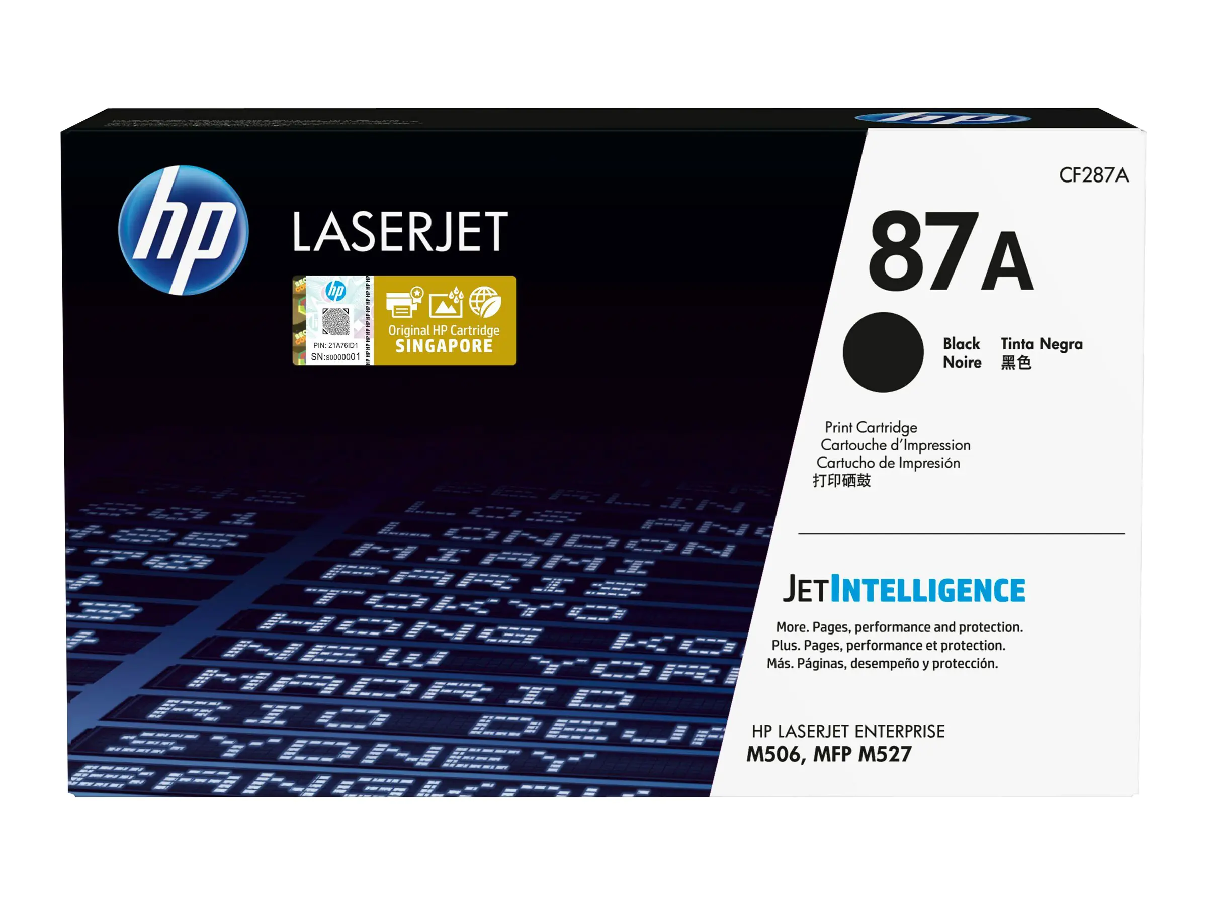 HP 87A - Schwarz - original - LaserJet - Tonerpatrone (CF287A) - für LaserJet Enterprise M506, MFP M527; LaserJet Enterprise Flow MFP M527; LaserJet Pro M501 HP 87A - Schwarz - original - LaserJet - Tonerpatrone (CF287A) - für LaserJet Enterprise M506, MFP M527; LaserJet Enterprise Flow MFP M527; LaserJet Pro M501