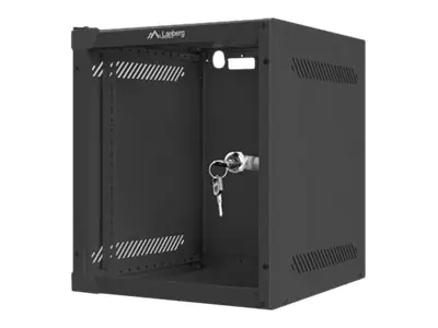 Lanberg Schrank Netzwerkschrank - geeignet für Wandmontage - RAL 9004, Schwarz - 6U - 25.4 cm
