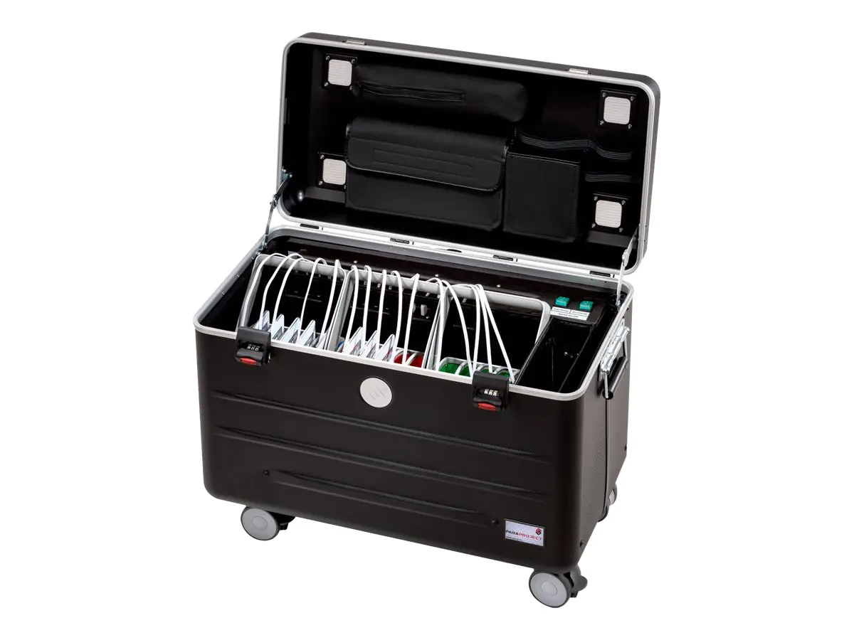 PARAT PARAPROJECT Case i15 - Wagen (synchronisieren und laden) - für 15 Tablets - verriegelbar - ABS-Kunststoff - Schwarz - Bildschirmgröße: up to 26.7 cm (up to 10.5") - Ausgang: 5 V
