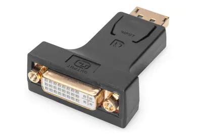 DIGITUS - Videoadapter - DisplayPort (M) zu DVI-I (W) - geformt, Druckknopf, unterstützt 2560 x 1600 (WQXGA) - Schwarz DIGITUS - Videoadapter - DisplayPort (M) zu DVI-I (W) - geformt, Druckknopf, unterstützt 2560 x 1600 (WQXGA) - Schwarz