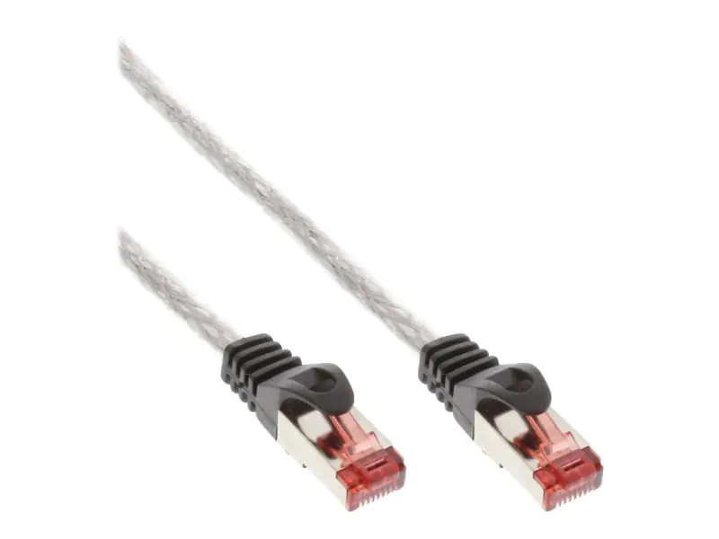 InLine - Patch-Kabel - RJ-45 (M) zu RJ-45 (M) - 10 m - SSTP-Kabel - CAT 6 - geformt - durchsichtig